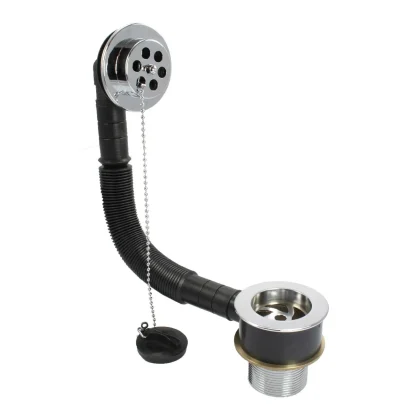 PEERLESS Bath Combination Waste Enflow Pattern (Brass Body, Metal Back Nut, Poly Plug) - Chrome