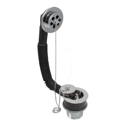 PEERLESS Bath Combination Waste Enflow Pattern (Brass Body, Metal Back Nut, Brass Plug) - Chrome