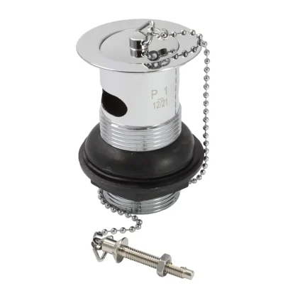 PEERLESS Basin Waste Slotted (Brass Body, Plastic Back Nut, Brass Plug) - Chrome