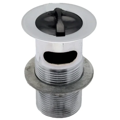 PEERLESS Basin Waste Slotted (Brass Body, Metal Back Nut, Poly Plug, no chain) - Chrome