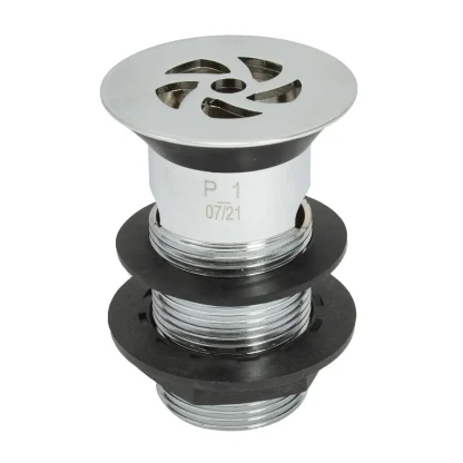 PEERLESS Flush Grated Waste 2.7/16" Slotted 89mm Tail (Brass body, Plastic Back Nut) - Chrome