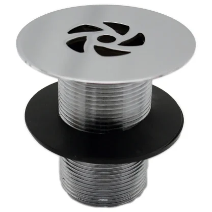 PEERLESS Flush Grated Waste 3.3/8" Solid 80mm Tail (Brass Body, Plastic Back Nut) - Chrome