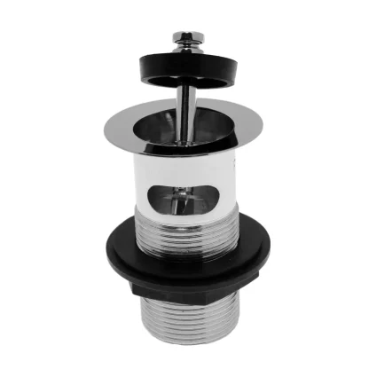 PEERLESS Basin Waste Captive Plug Slotted (Brass Body, Poly Plug) - Chrome