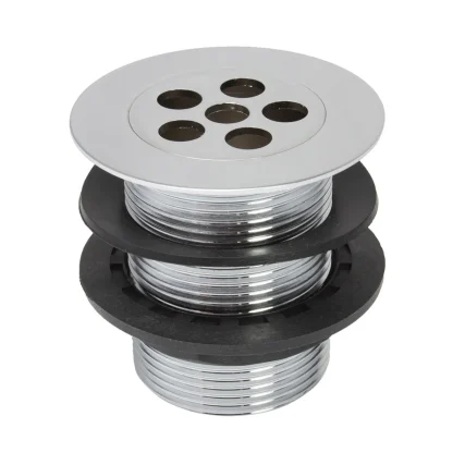 PEERLESS Flush Grated Waste with Removable Top 2.7/8” Solid 63mm Tail (Brass Body, Plastic Back Nut) - Chrome