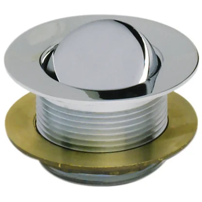 PEERLESS Bath Waste Flip Plug Solid Tail (Brass Body, Plastic Back Nut) - Chrome