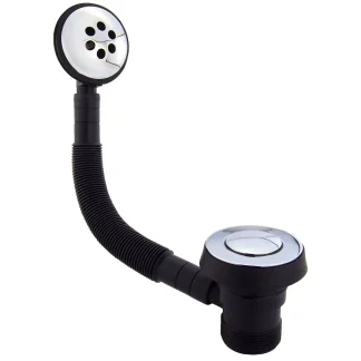 PEERLESS Bath Combination Waste Clicker Plug (Brass Plug, Brass Overflow Face) - Chrome