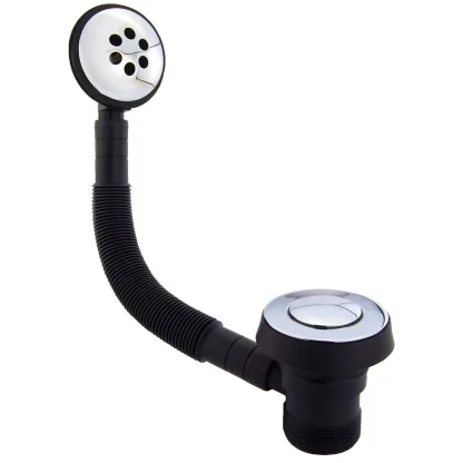 PEERLESS Bath Combination Waste Clicker Plug (Brass Plug, Brass Overflow Face) - Chrome
