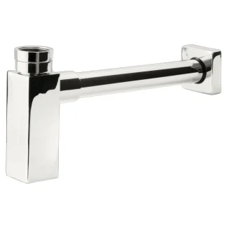 PEERLESS Bottle Trap Brass Square Style with 300mm Pipe, 3" Seal - Chrome
