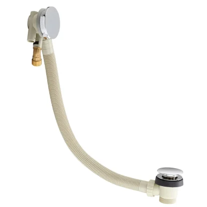 PEERLESS Bath Filler Waste Clicker Pop Up (ABS Chrome Overflow Face, Overflow Projection only 22mm) - Chrome