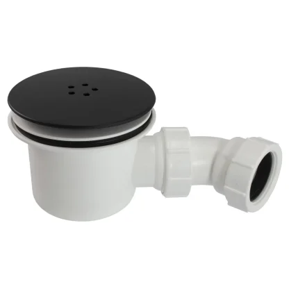 PEERLESS Combined Shower Trap Waste 90mm with Removable 113mm Flange, Multifit Outlet - Matt Black