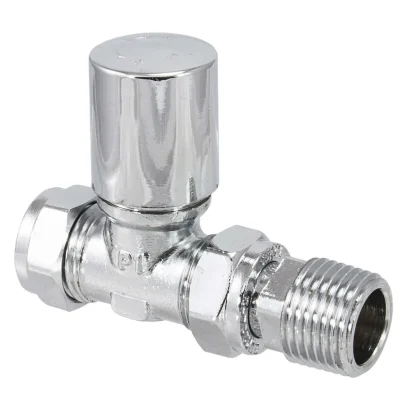 Derwent Towel Rail Radiator Valve Chrome Straight (Single)