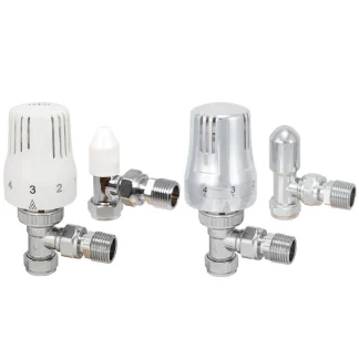 315015 heating Eden thermostatic valve angled white pack 15mm