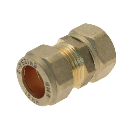 Embrass Peerless DZR Compression Tap Connector Straight C x Nut 15mm x 1/2"