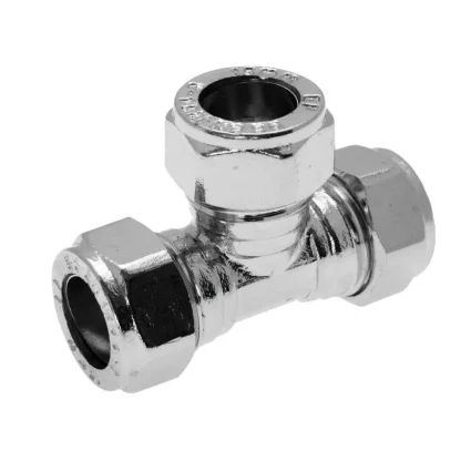 Embrass Peerless Chrome Compression Unequal Tee - Both Ends C x C x C