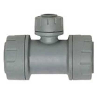 402680 PolyPlumb fitting tee reducing 15mm x 15mm x 10mm pb1115