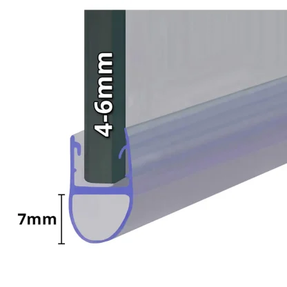 ShowerSeal Shower/Bath Screen Seal - 4-6mm Glass 7mm Drop
