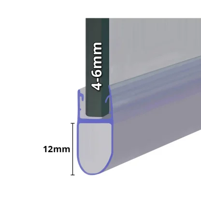 ShowerSeal Shower/Bath Screen Seal - 4-6mm Glass 12mm Drop