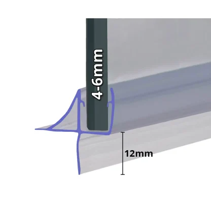 ShowerSeal Shower/Bath Screen Seal -  4-6mm Glass 12mm Drop