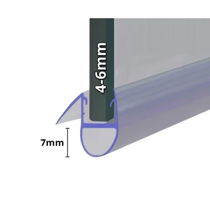 ShowerSeal Shower/Bath Screen Seal - 4-6mm Glass 7mm Drop
