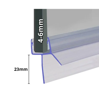 ShowerSeal Shower/Bath Screen Seal - 4-6mm Glass 23mm Drop