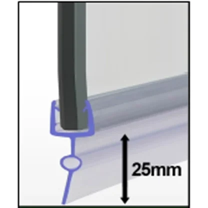 ShowerSeal Shower/Bath Screen Seal - 4-6mm Glass 25mm Drop
