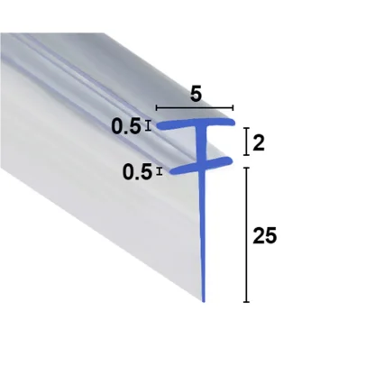 ShowerSeal Bi-Fold/Channel Seal - 25mm Drop
