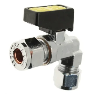 Gas Mini Lever Ball Valve Compression - Elbow C x C