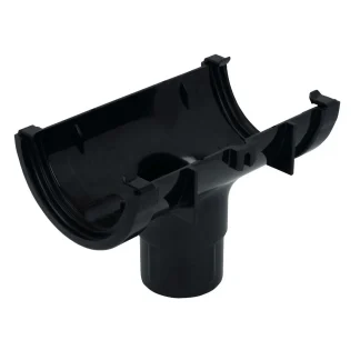 FloPlast Half Round Guttering Fitting Running Outlet – Black