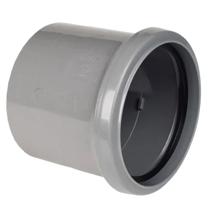 FloPlast Soil - 110mm Ring Seal PVC-U Single Socket Coupling - Grey