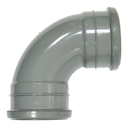 FloPlast Soil - 110mm Ring Seal PVC-U 92.5° Double Socket Bend - Grey