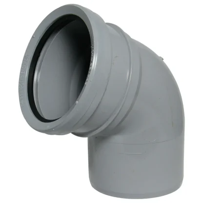 FloPlast Soil - 110mm Ring Seal PVC-U 112.5° Single Socket Bend - Grey