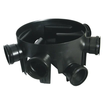 FloPlast Underground Drainage PVC-U Large Inspection Chamber - 5 x 110mm fixed inlets c/w 4 socket plugs