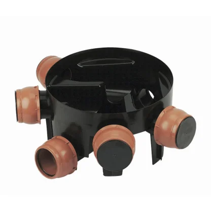 FloPlast Underground Drainage PVC-U Large Inspection Chamber - 5 x 110mm flexible inlets c/w 4 socket plugs