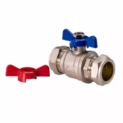 EP PEGASUS Pressfit Butterfly Ball Valve with and blue or red handle